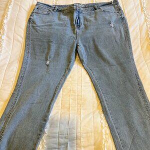 Good Hart Matilda Jane High rise Stovepipe Raw Hem Denim Jeans Size 20 Raw Hem